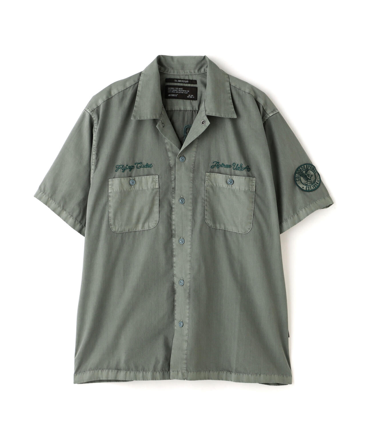 FADED WORK SHIRT "USAFA" / フェイド 半袖ワークシャツ / AVIREX / アヴィレックス