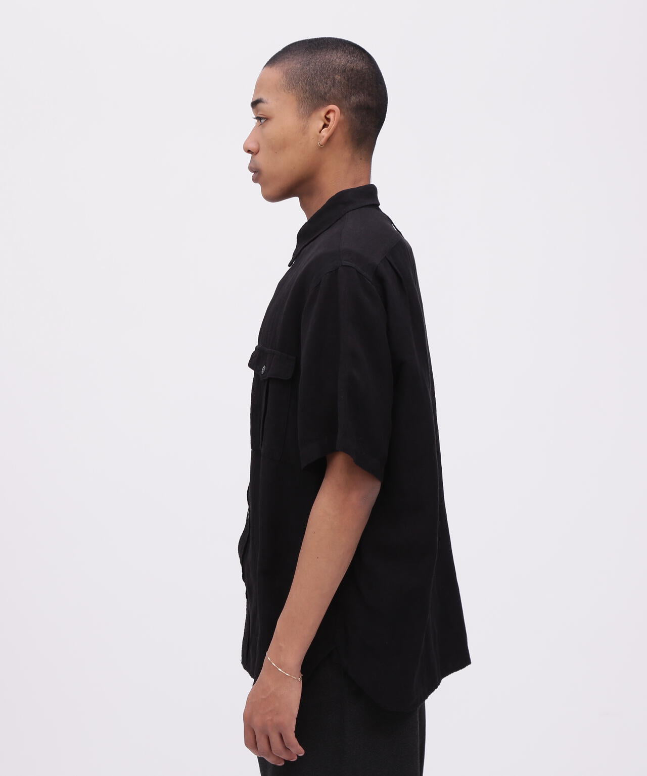 《TFQP by HANDROOM》UTILITY SHORTSLEEVE SHIRT FLAT BLACK / 半袖シャツ
