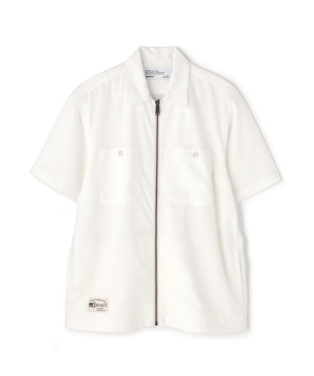 《WEB&DEPOT限定》ZIP UP WORK SHIRT "25" / ジップアップ ワーク半袖シャツ / AVIREX