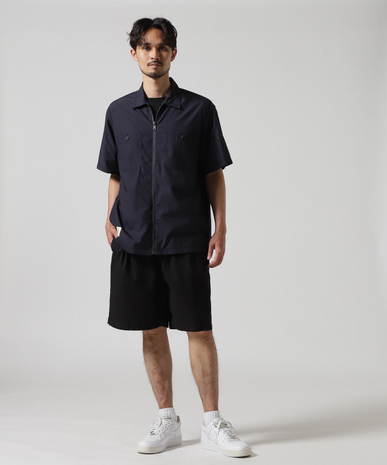 《WEB&DEPOT限定》ZIP UP WORK SHIRT "25" / ジップアップ ワーク半袖シャツ / AVIREX