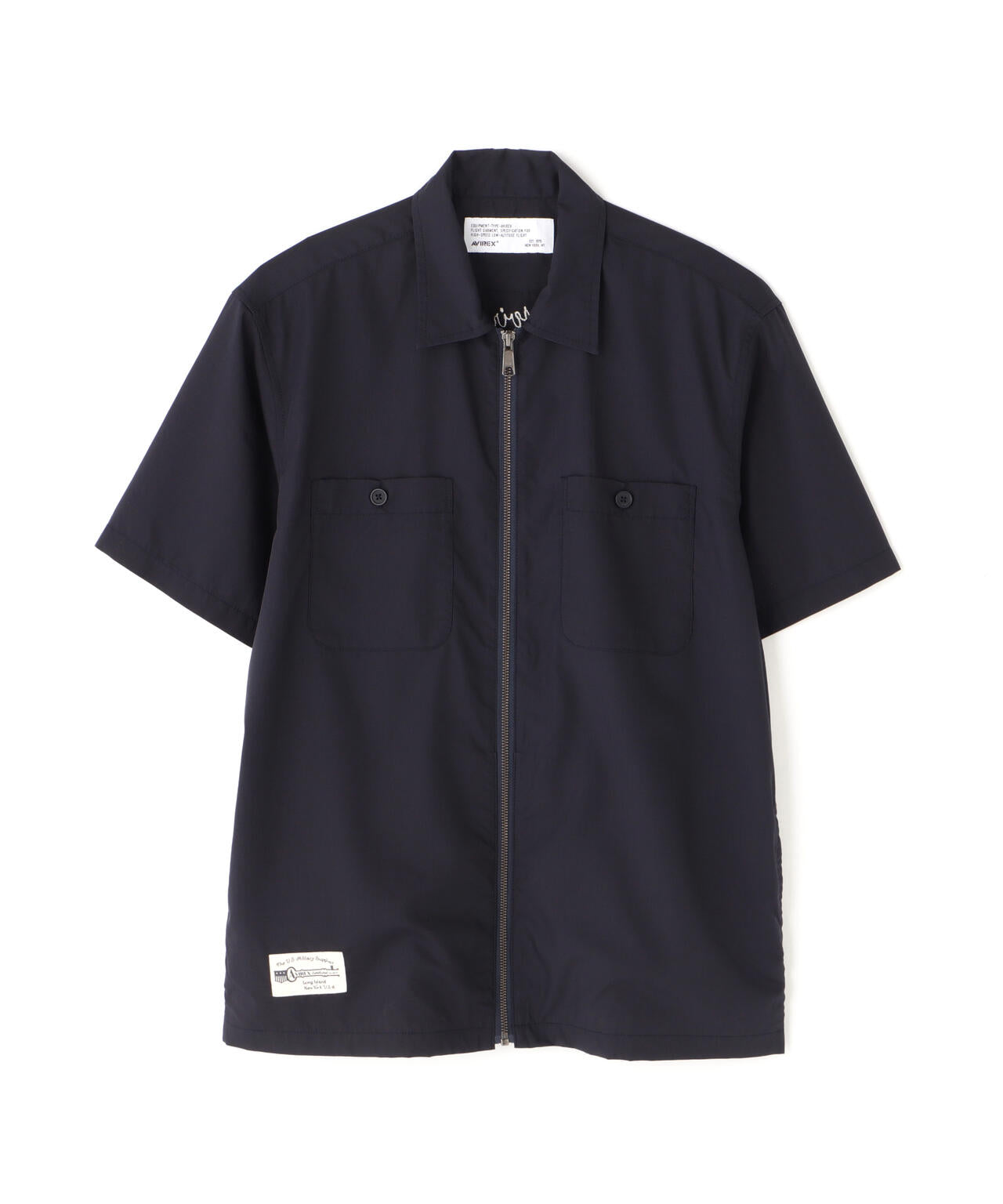 《WEB&DEPOT限定》ZIP UP WORK SHIRT "25" / ジップアップ ワーク半袖シャツ / AVIREX