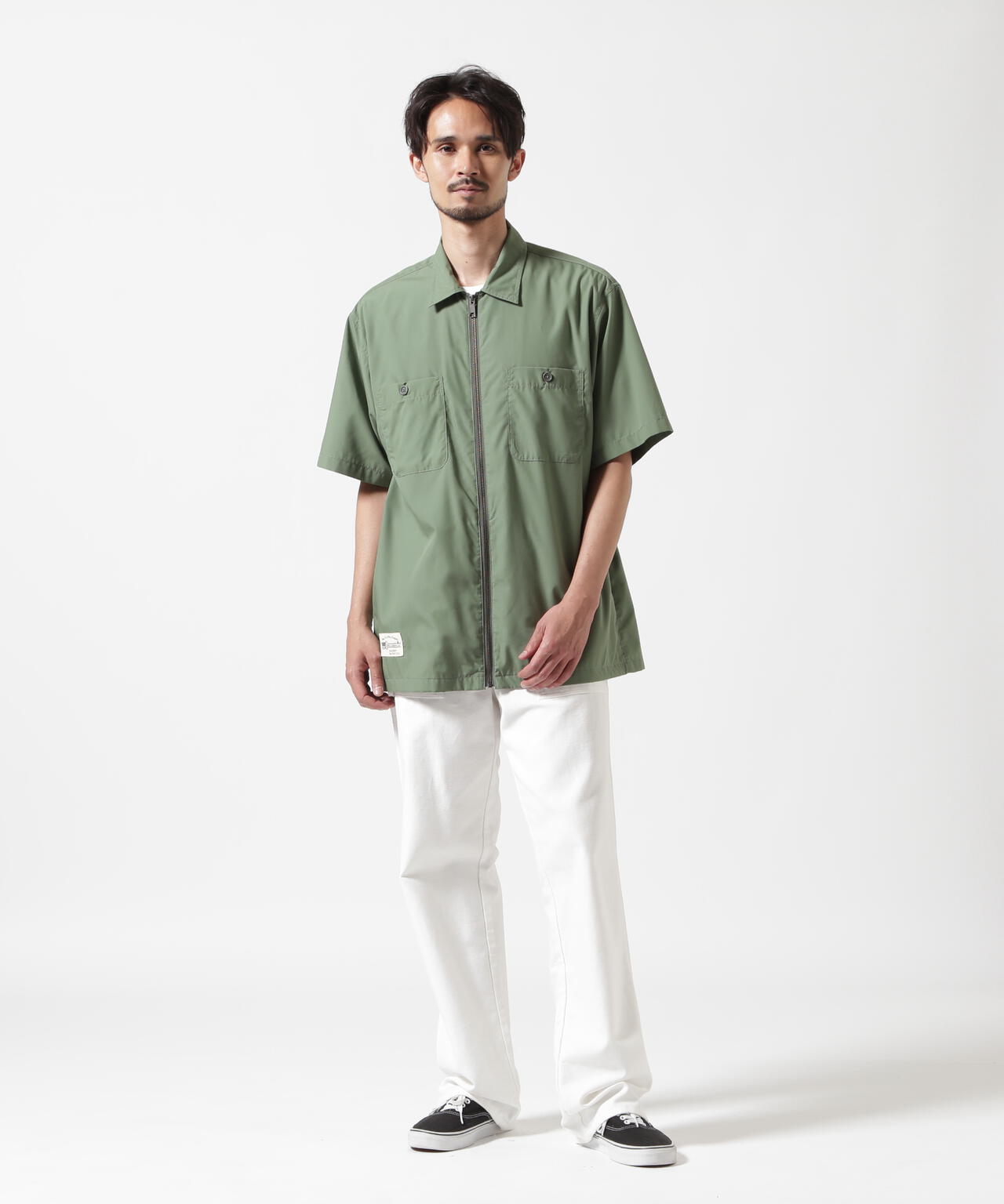 《WEB&DEPOT限定》ZIP UP WORK SHIRT "25" / ジップアップ ワーク半袖シャツ / AVIREX
