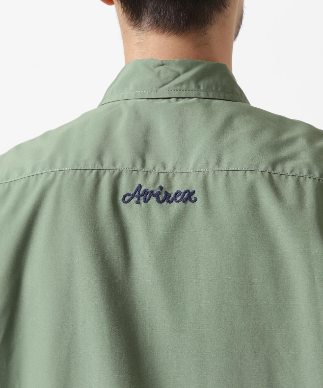 《WEB&DEPOT限定》ZIP UP WORK SHIRT "25" / ジップアップ ワーク半袖シャツ / AVIREX