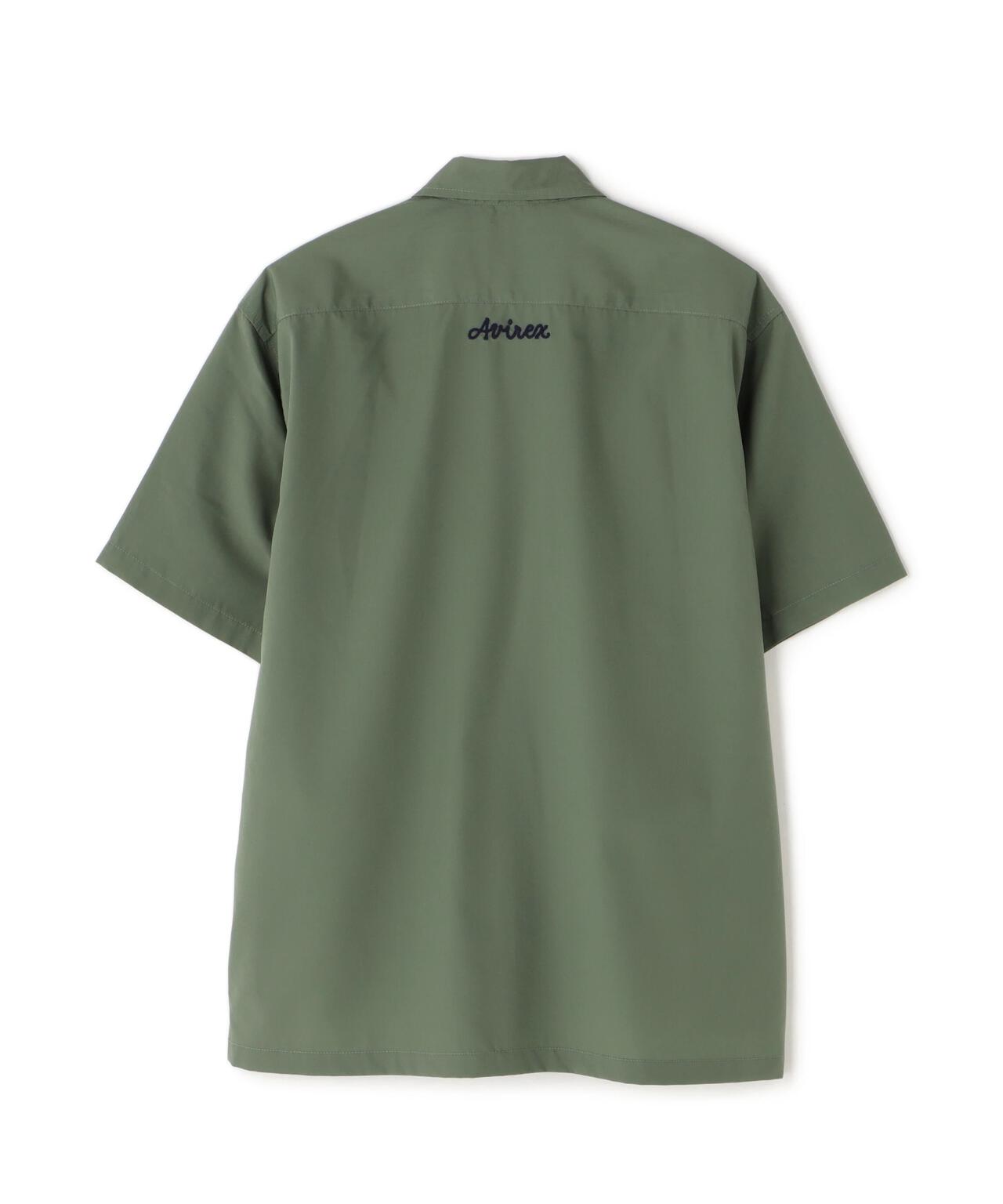 《WEB&DEPOT限定》ZIP UP WORK SHIRT "25" / ジップアップ ワーク半袖シャツ / AVIREX
