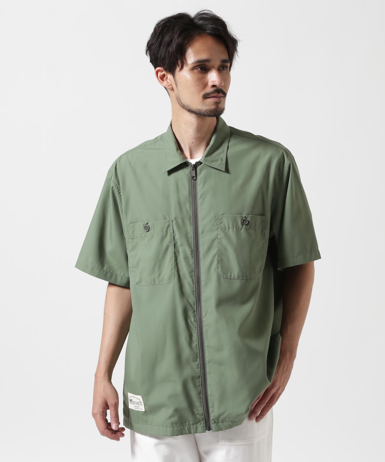 《WEB&DEPOT限定》ZIP UP WORK SHIRT "25" / ジップアップ ワーク半袖シャツ / AVIREX