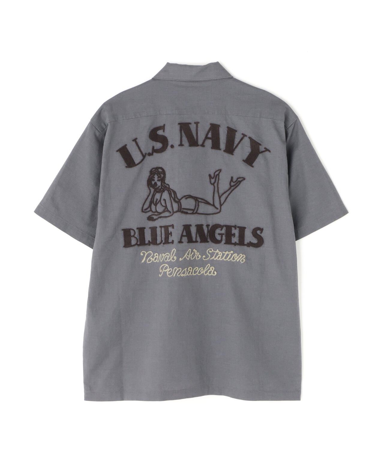 《WEB&DEPOT限定》COTTON LINEN SHIRT "BLUE ANGELS" / コットンリネンシャツ ブルーエンジェルス