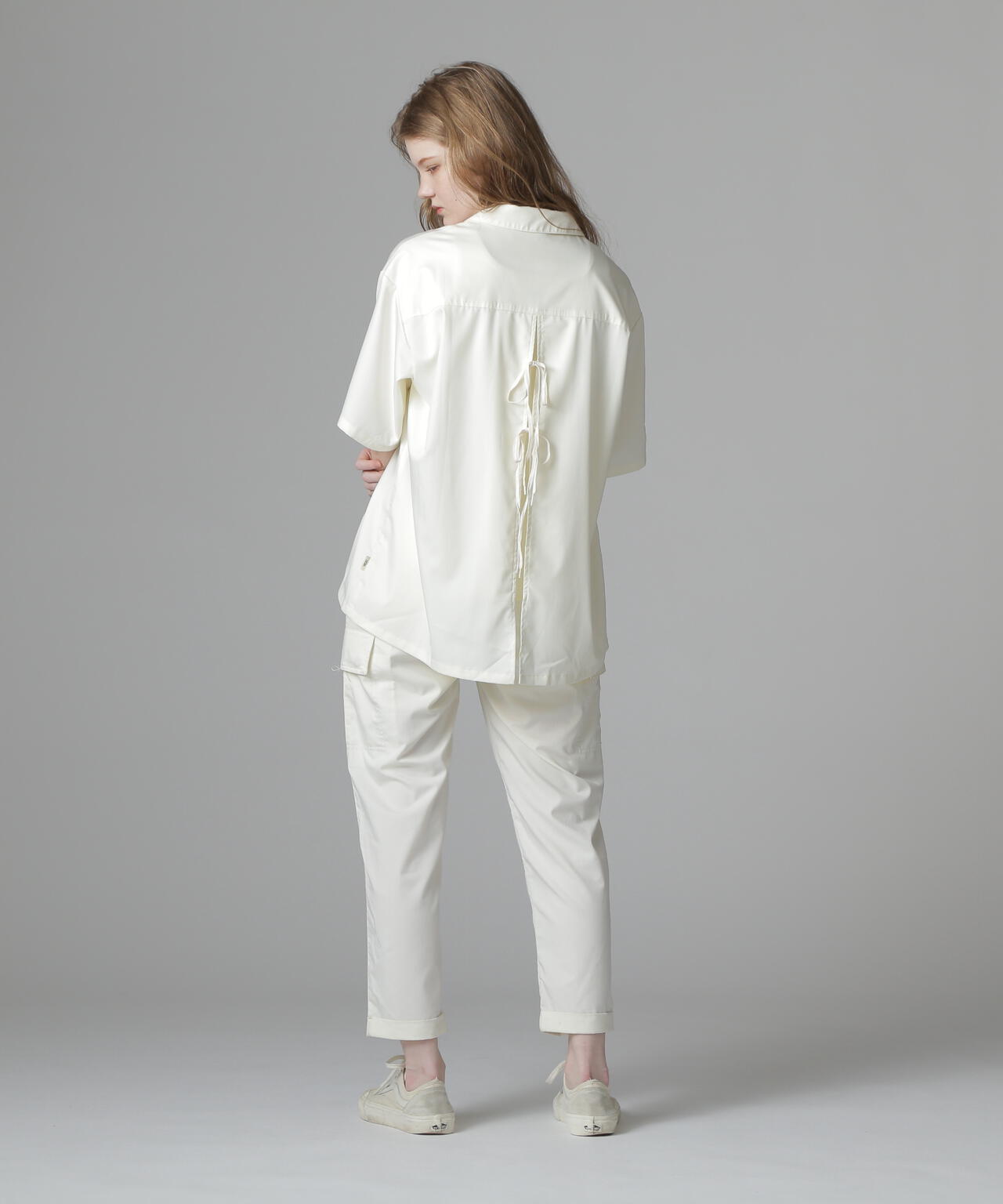 《直営店限定》WOMEN'S BACK RIBBON TENCEL SHIRTS/バックリボン テンセルシャツ