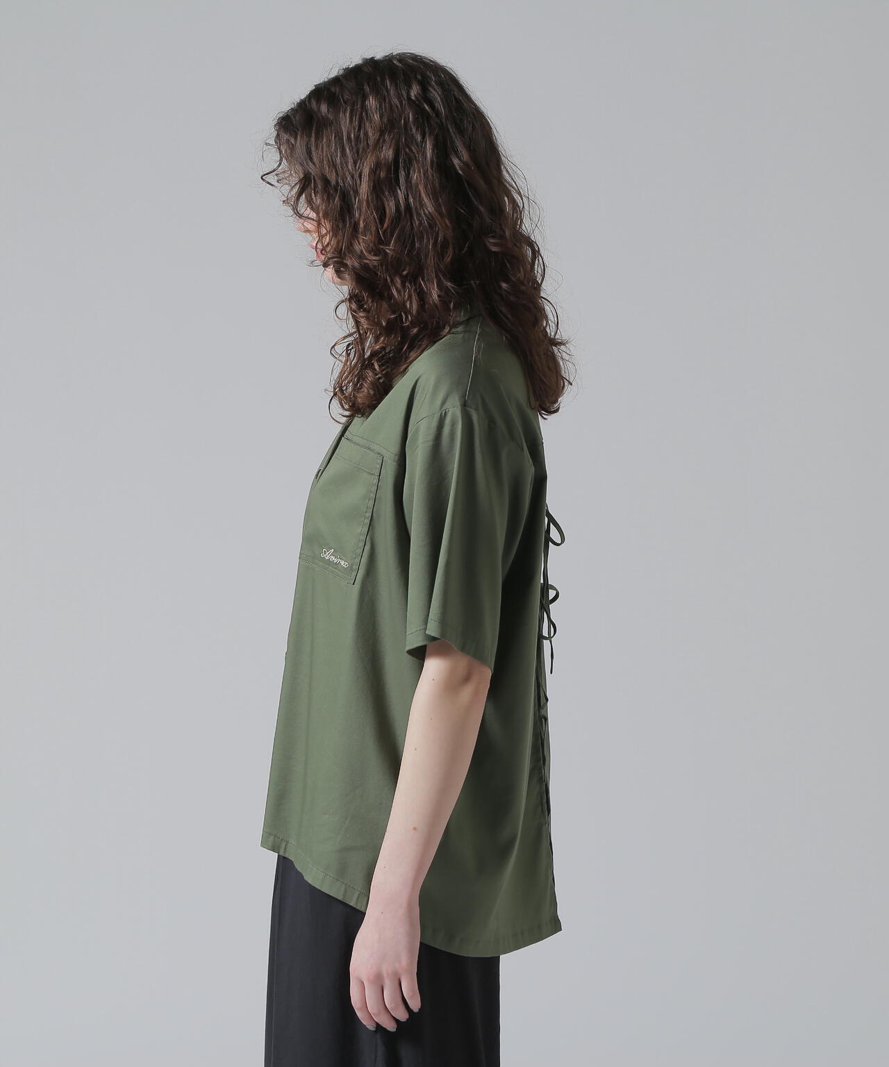 《直営店限定》WOMEN'S BACK RIBBON TENCEL SHIRTS/バックリボン テンセルシャツ