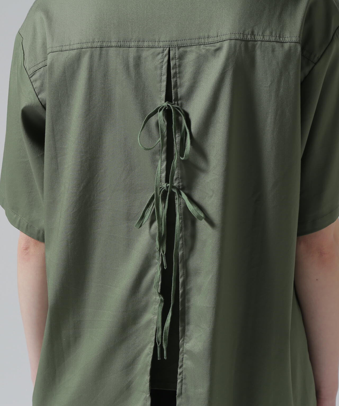 《直営店限定》WOMEN'S BACK RIBBON TENCEL SHIRTS/バックリボン テンセルシャツ