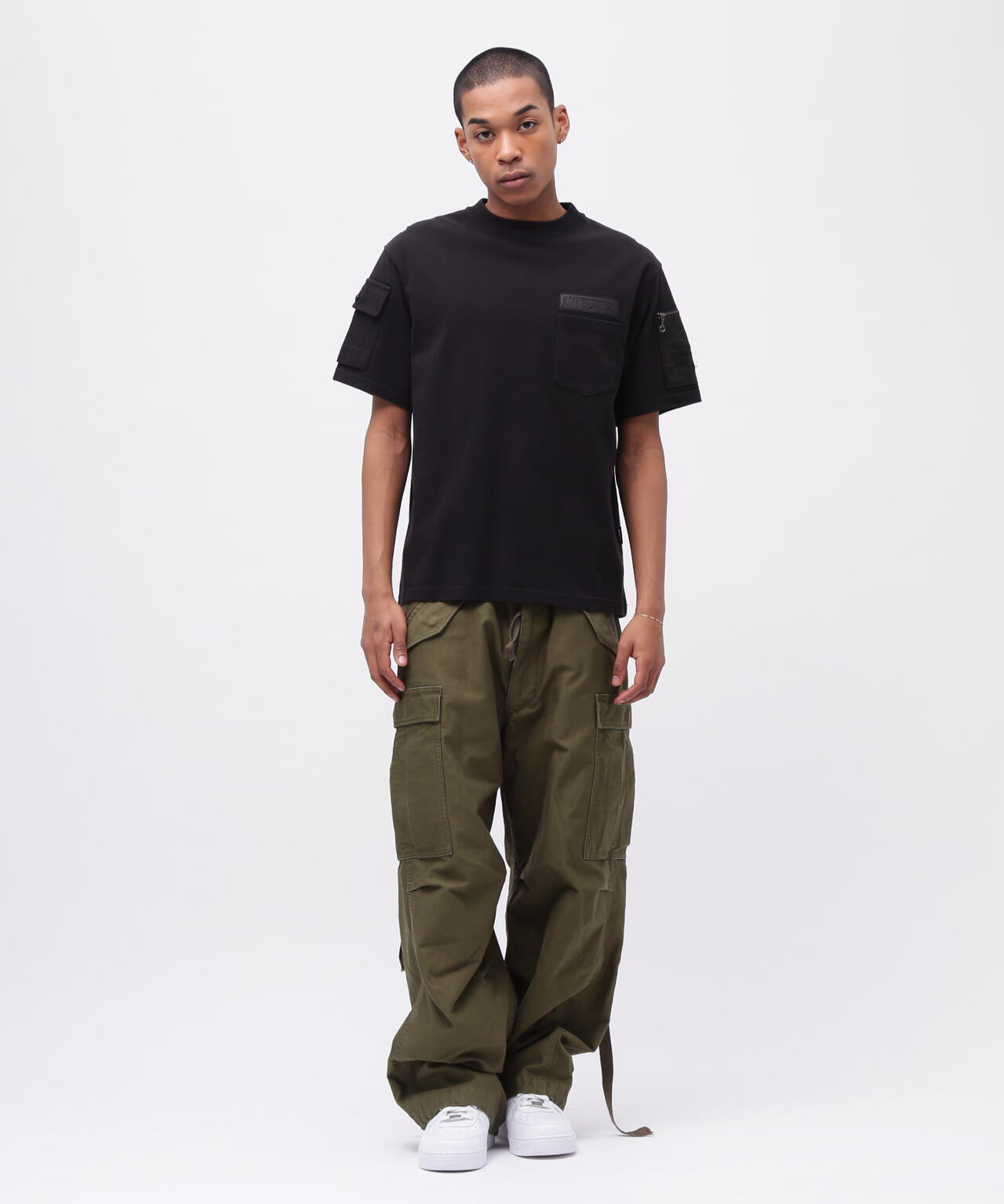《50th Anniversary》LEATHER PATCHED FATIGUE T-SHIRT / レザー パッチド ファティーグ 半袖