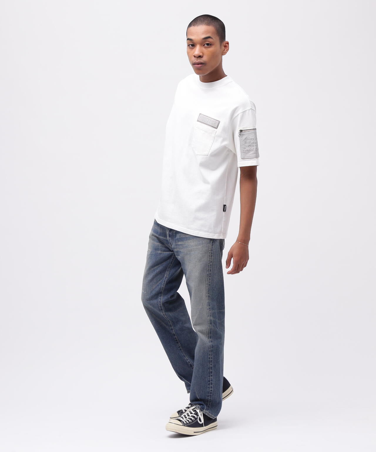 《50th Anniversary》LEATHER PATCHED FATIGUE T-SHIRT / レザー パッチド ファティーグ 半袖