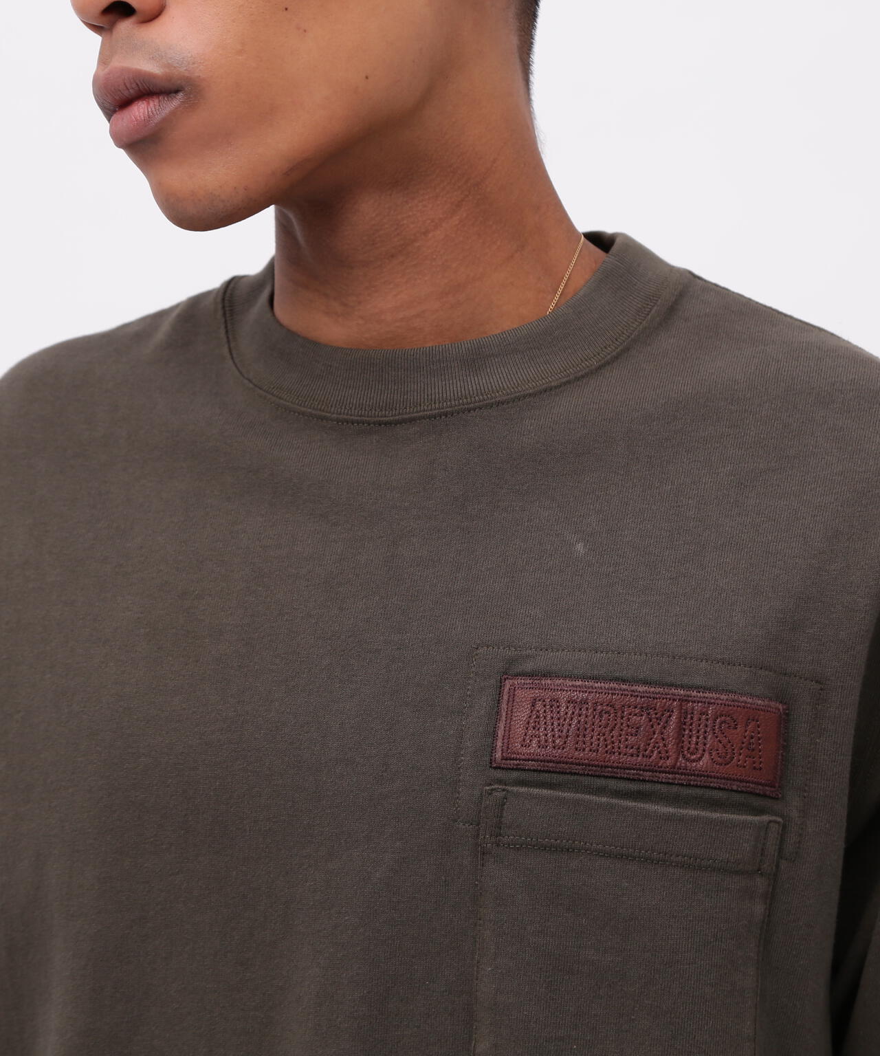 《50th Anniversary》LEATHER PATCHED FATIGUE T-SHIRT / レザー パッチド ファティーグ 半袖