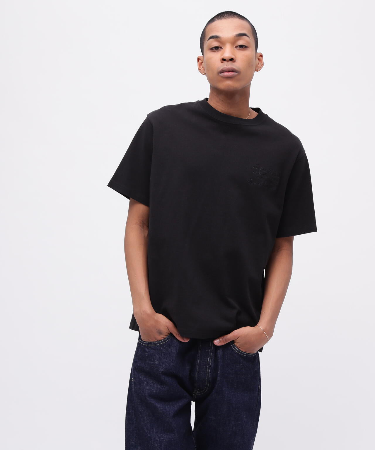 《50th Anniversary》LEATHER PATCHED VARSITY T-SHIRT / レザー パッチド バーシティ 半袖T