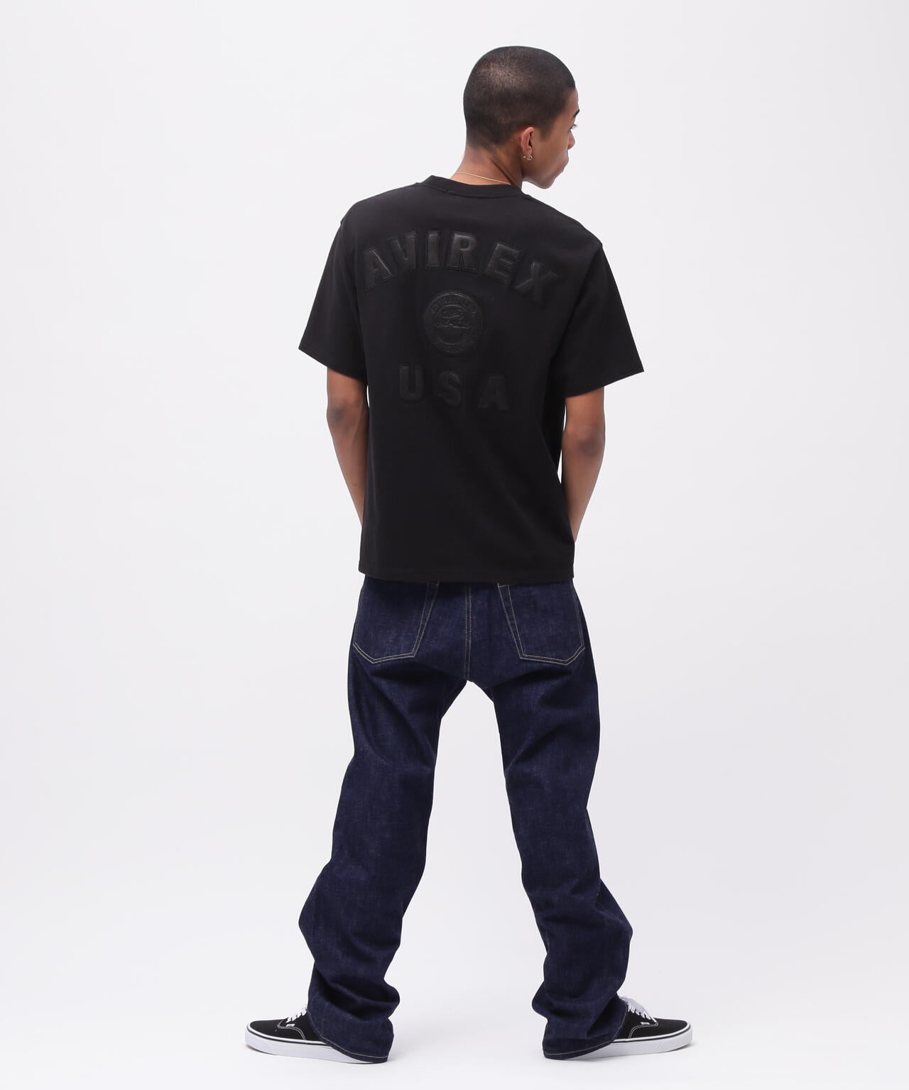 《50th Anniversary》LEATHER PATCHED VARSITY T-SHIRT / レザー パッチド バーシティ 半袖T