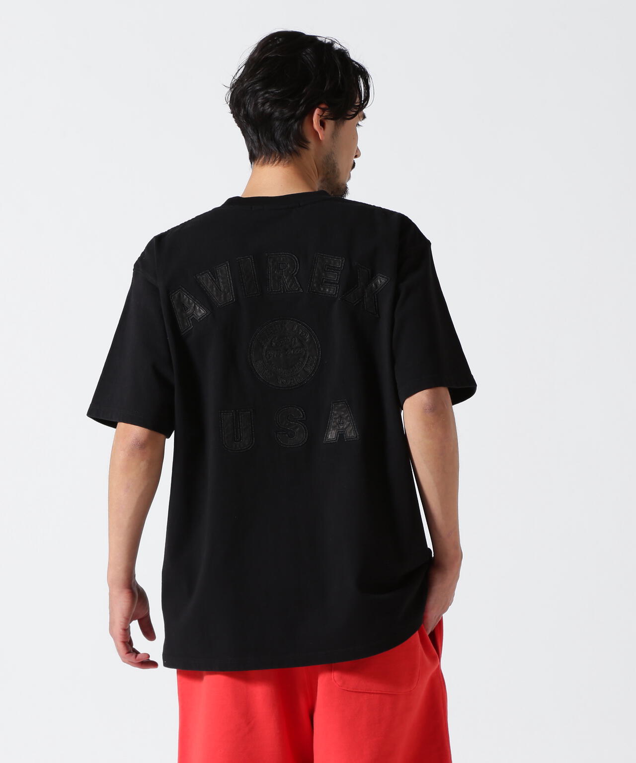 《50th Anniversary》LEATHER PATCHED VARSITY T-SHIRT / レザー パッチド バーシティ 半袖T