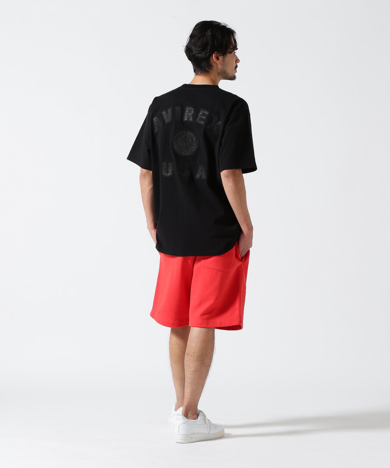 《50th Anniversary》LEATHER PATCHED VARSITY T-SHIRT / レザー パッチド バーシティ 半袖T