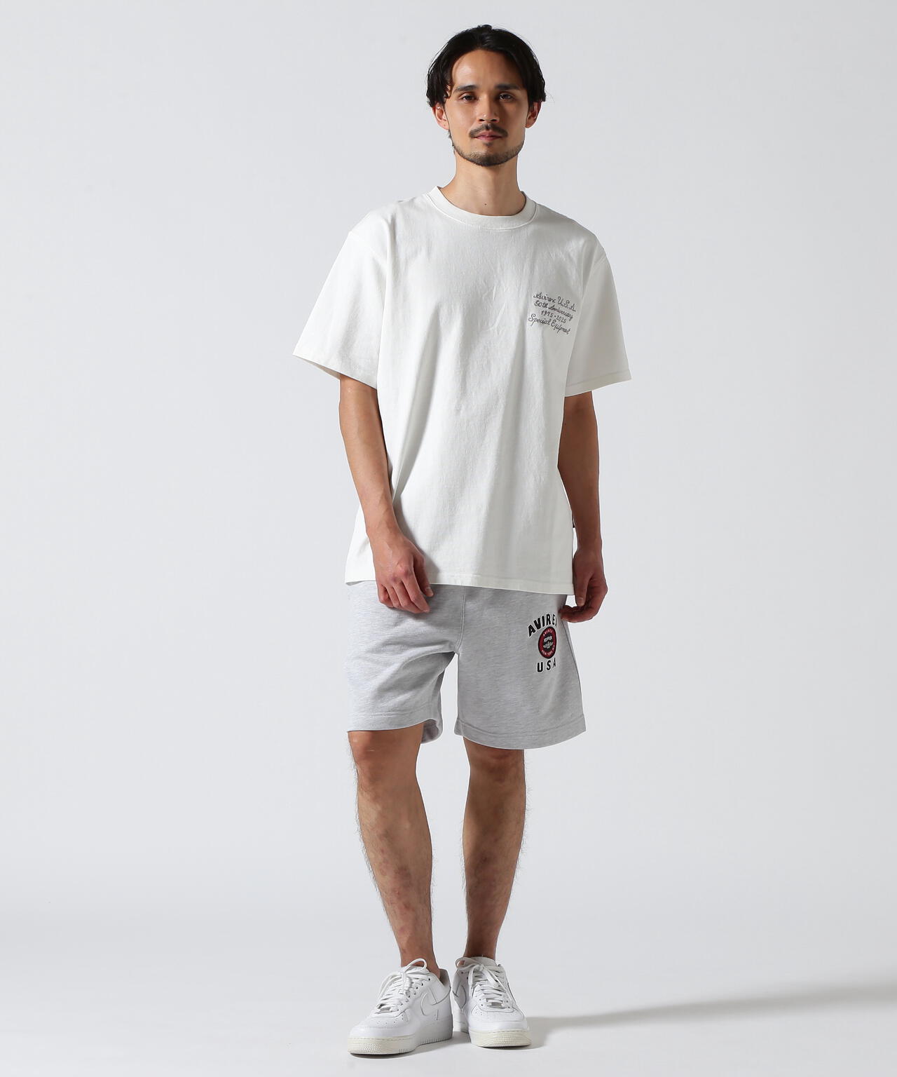 《50th Anniversary》LEATHER PATCHED VARSITY T-SHIRT / レザー パッチド バーシティ 半袖T
