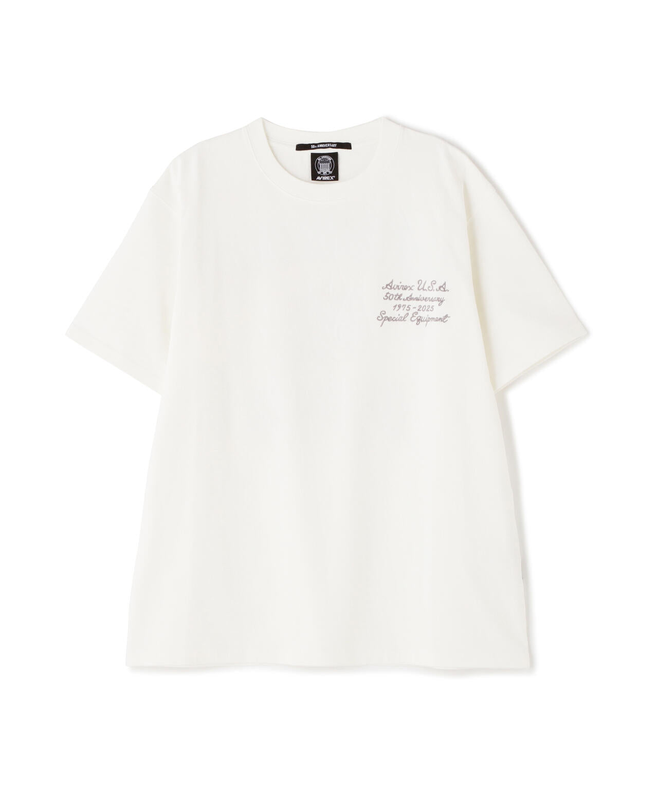 《50th Anniversary》LEATHER PATCHED VARSITY T-SHIRT / レザー パッチド バーシティ 半袖T