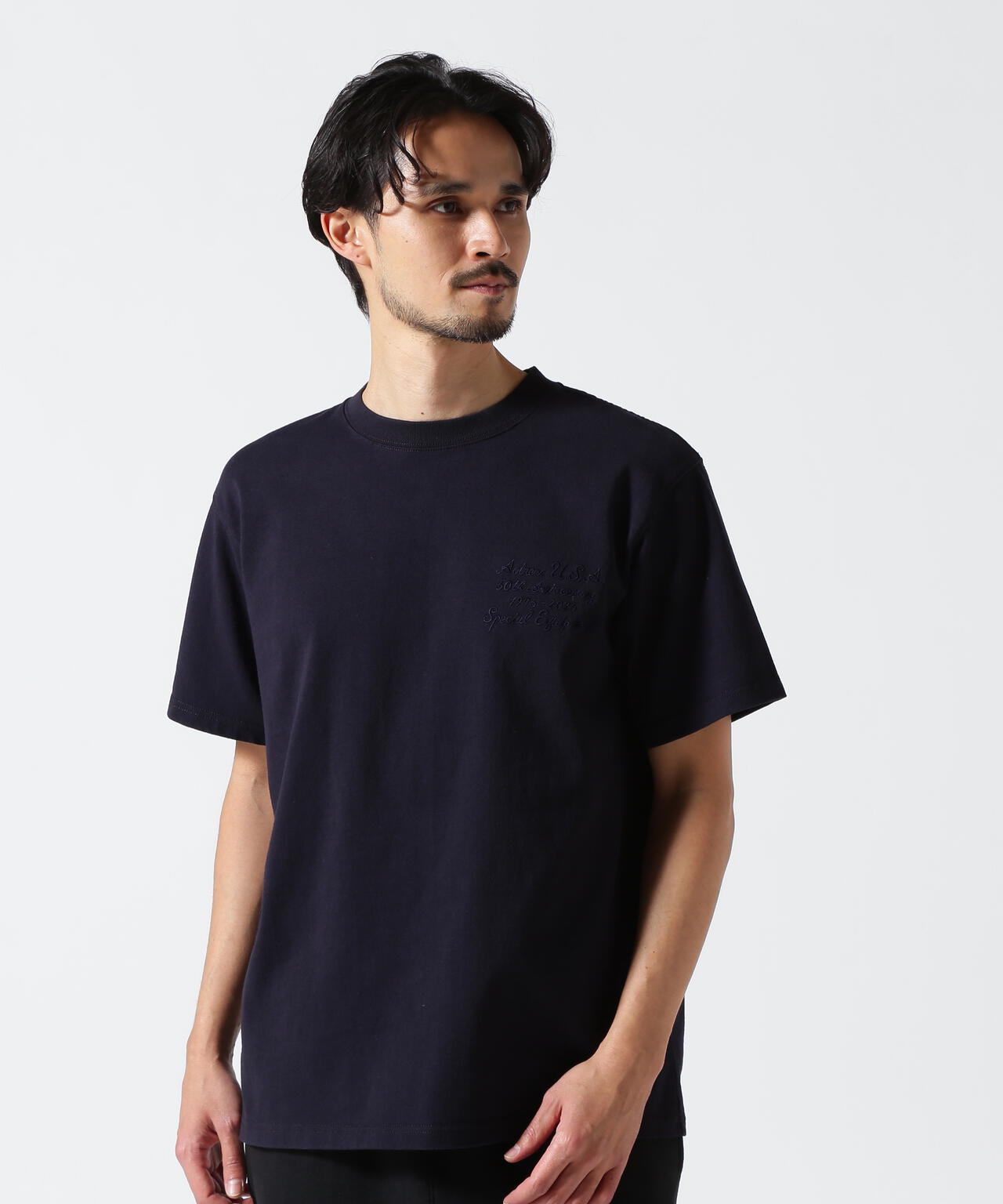 《50th Anniversary》LEATHER PATCHED VARSITY T-SHIRT / レザー パッチド バーシティ 半袖T