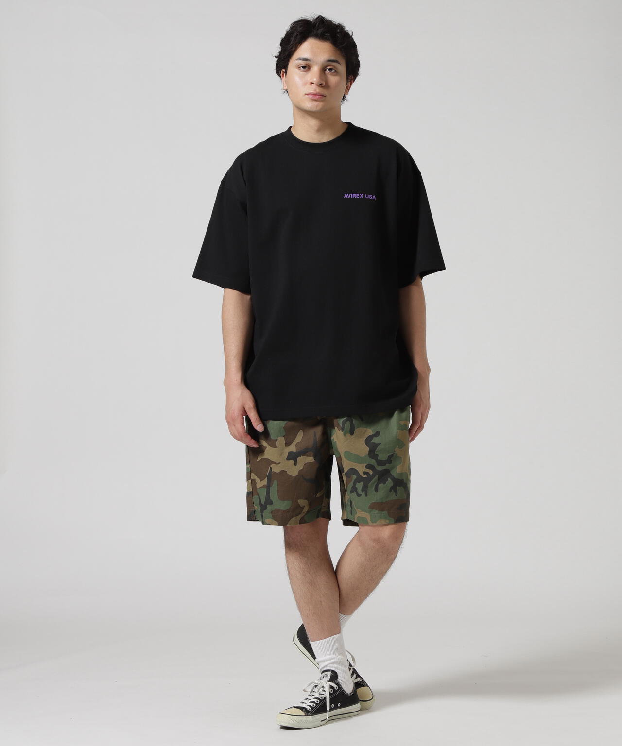 CIRCLE LOGO T-SHIRT "QUEENS BRIDGE" / サークルロゴ 半袖Tシャツ / AVIREX / アヴィレックス