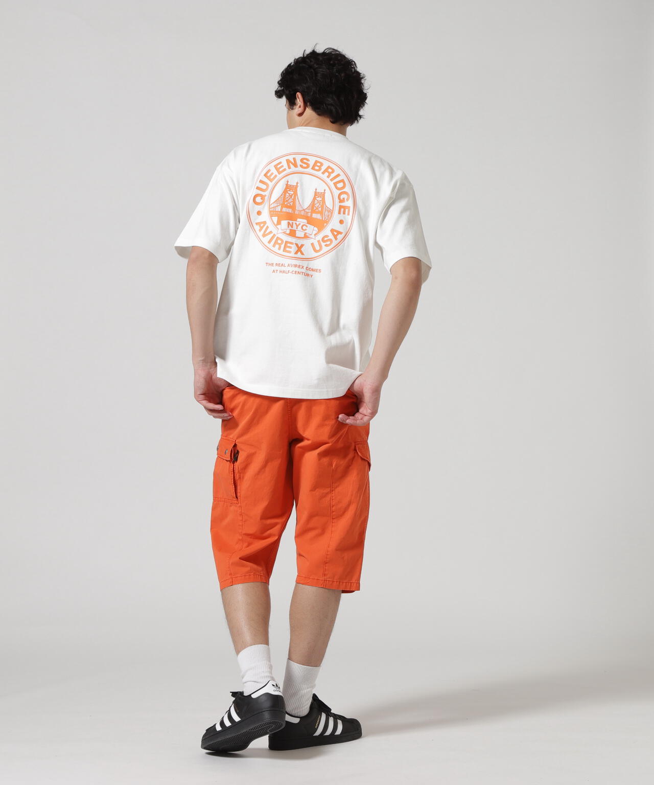 CIRCLE LOGO T-SHIRT "QUEENS BRIDGE" / サークルロゴ 半袖Tシャツ / AVIREX / アヴィレックス