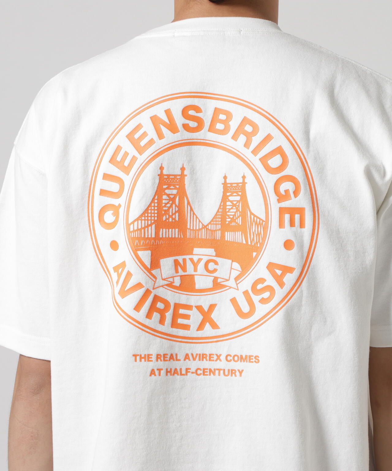 CIRCLE LOGO T-SHIRT "QUEENS BRIDGE" / サークルロゴ 半袖Tシャツ / AVIREX / アヴィレックス