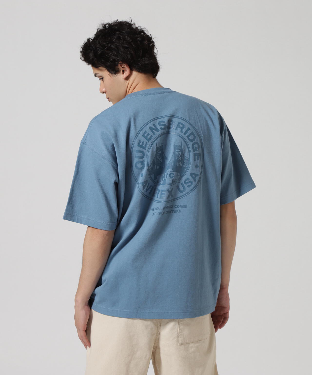 CIRCLE LOGO T-SHIRT "QUEENS BRIDGE" / サークルロゴ 半袖Tシャツ / AVIREX / アヴィレックス