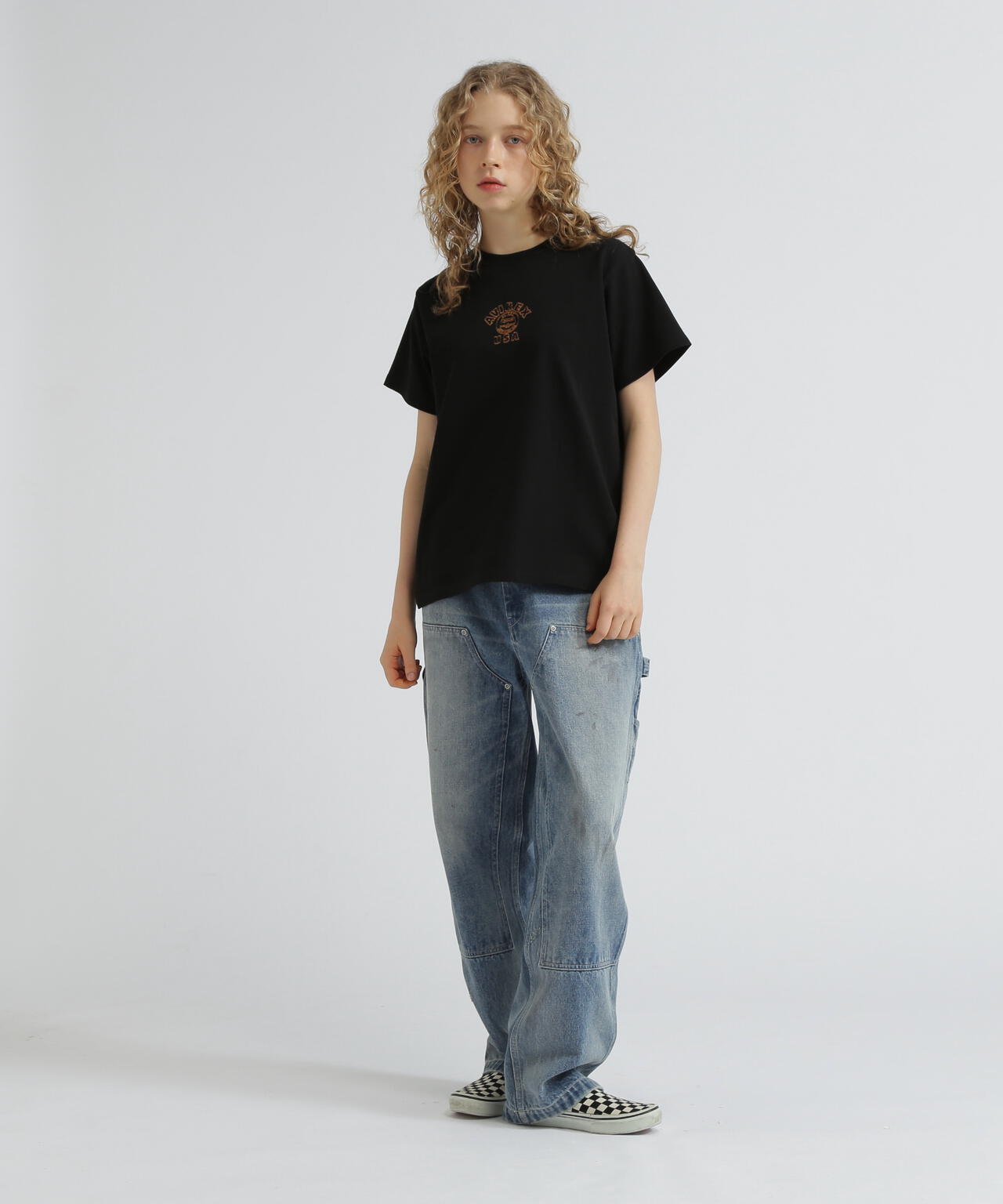 《WEB&DEPOT限定》ONE POINT EMB T-SHIRT"VARSITY LOGO" / ワンポイントロゴ 刺繍 半袖Tシャツ