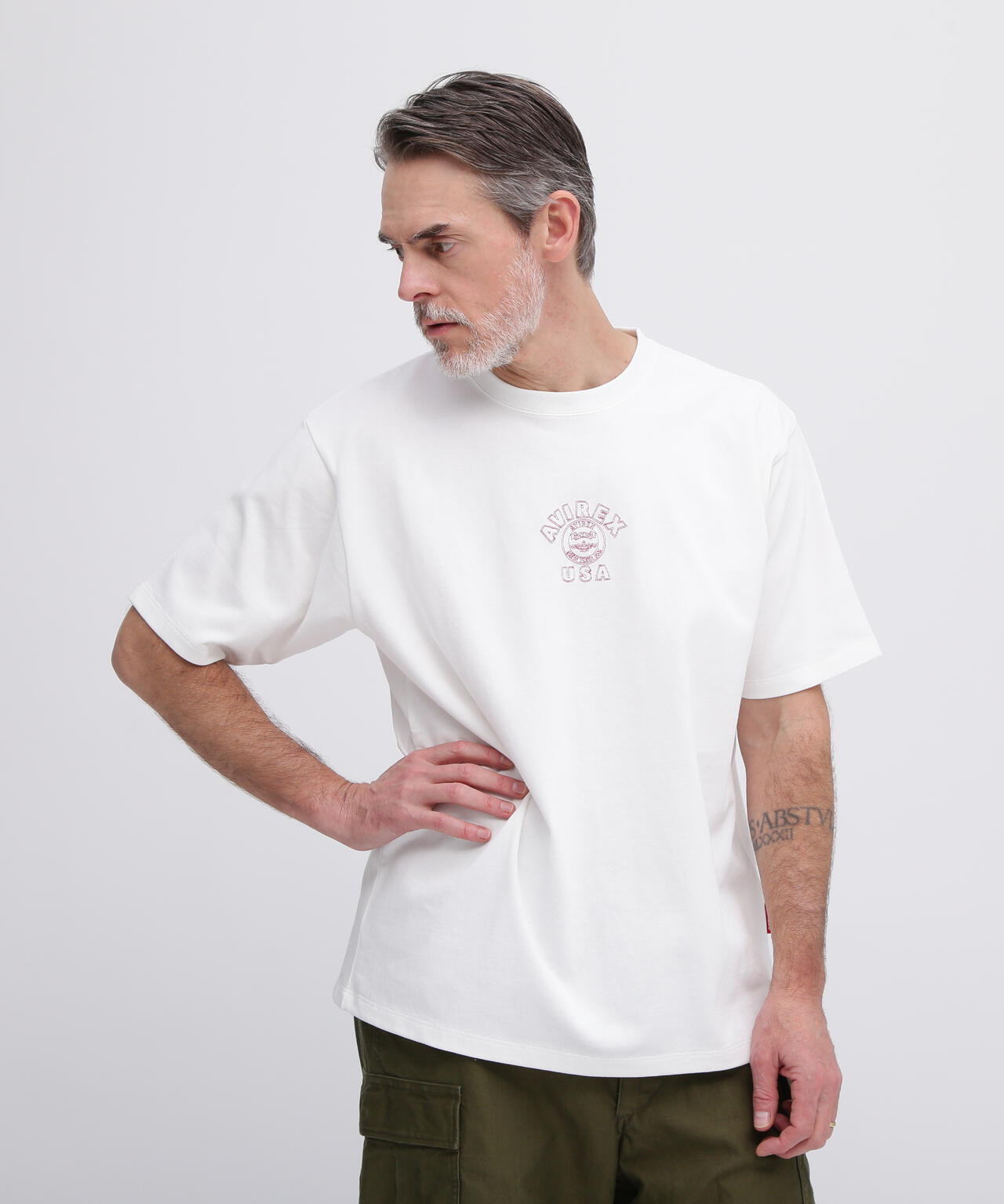 《WEB&DEPOT限定》ONE POINT EMB T-SHIRT"VARSITY LOGO" / ワンポイントロゴ 刺繍 半袖Tシャツ