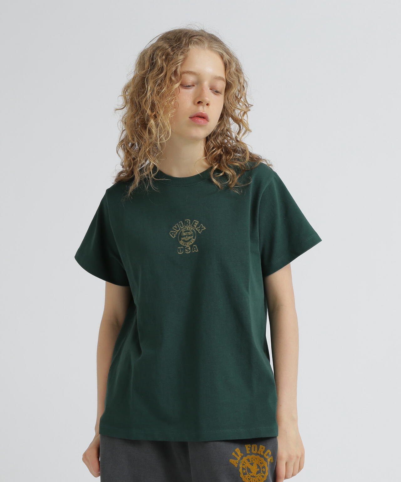 《WEB&DEPOT限定》ONE POINT EMB T-SHIRT"VARSITY LOGO" / ワンポイントロゴ 刺繍 半袖Tシャツ