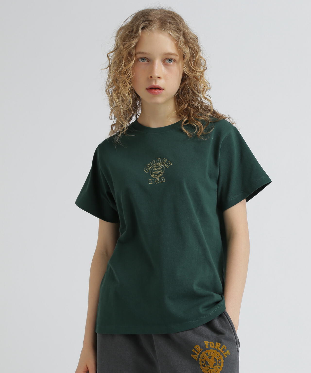 《WEB&DEPOT限定》ONE POINT EMB T-SHIRT"VARSITY LOGO" / ワンポイントロゴ 刺繍 半袖Tシャツ