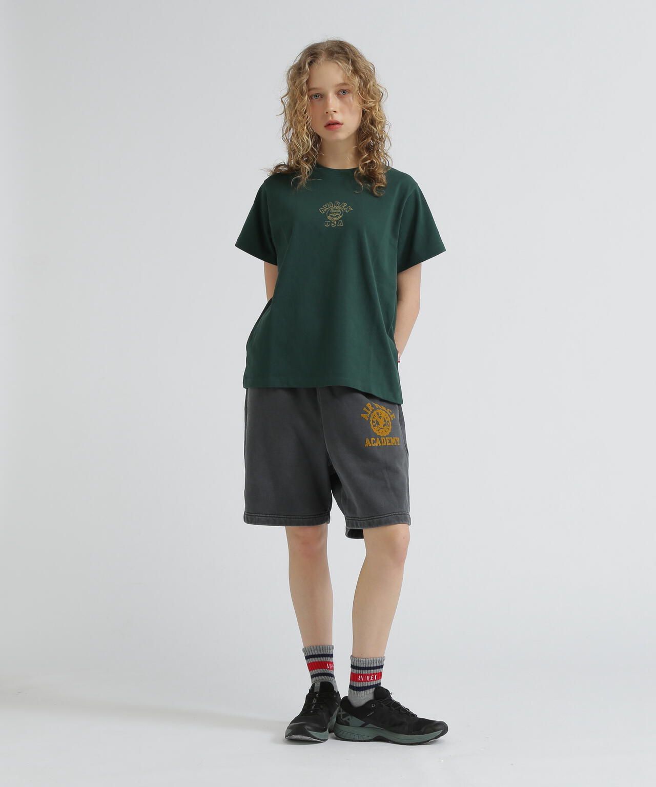 《WEB&DEPOT限定》ONE POINT EMB T-SHIRT"VARSITY LOGO" / ワンポイントロゴ 刺繍 半袖Tシャツ