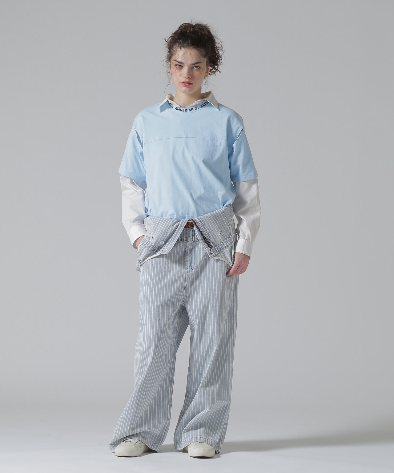 《WOMEN'S》OPEN COLLAR PRINT T-SHIRT/オープンカラープリントTシャツ