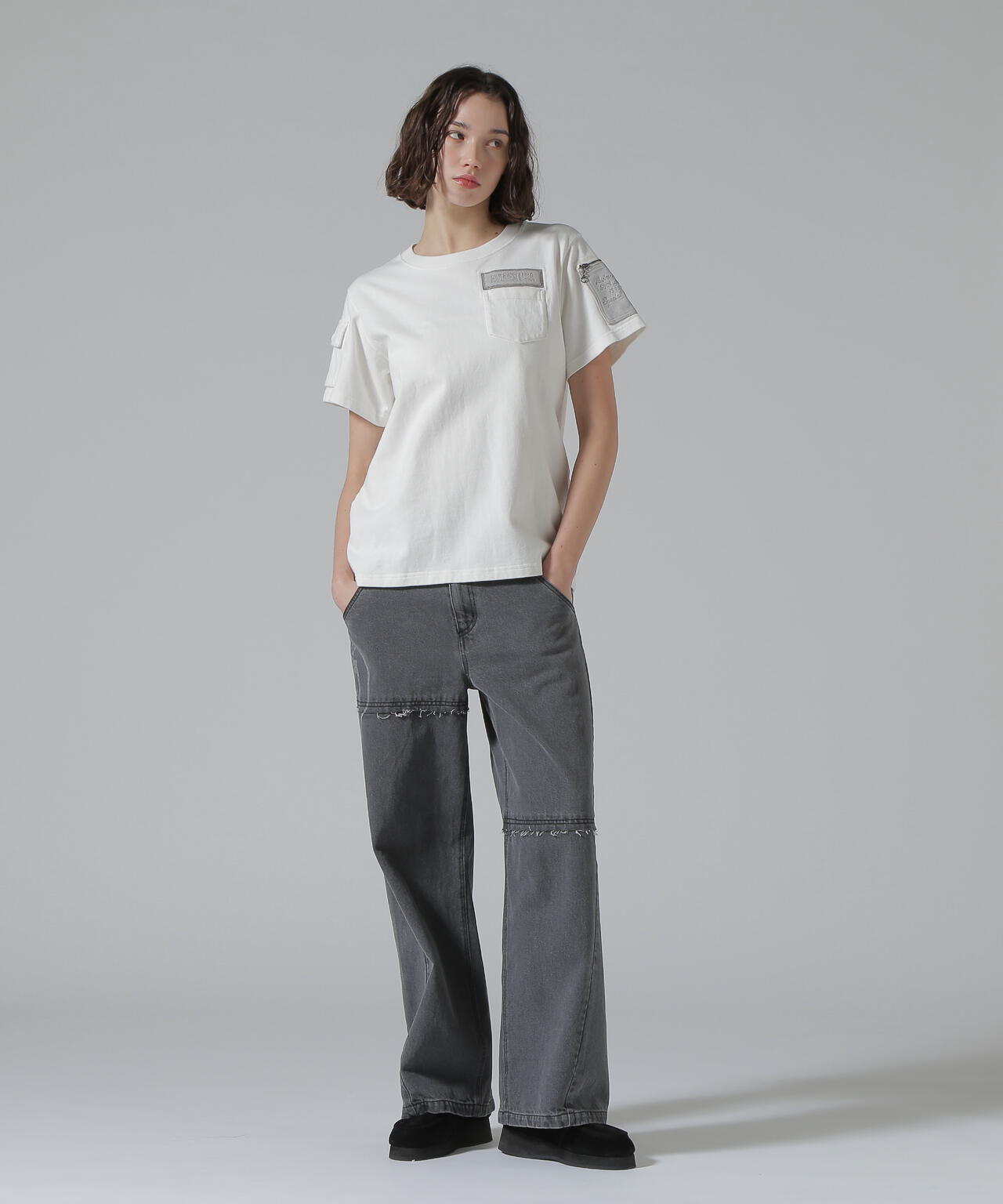 《50th Anniversary》LEATHER PATCHED FATIGUE T-SHIRT/レザーパッチ ファティーグTシャツ