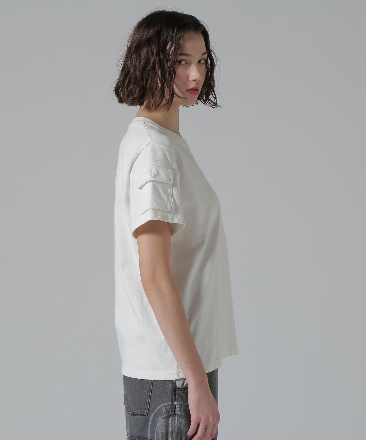 《50th Anniversary》LEATHER PATCHED FATIGUE T-SHIRT/レザーパッチ ファティーグTシャツ
