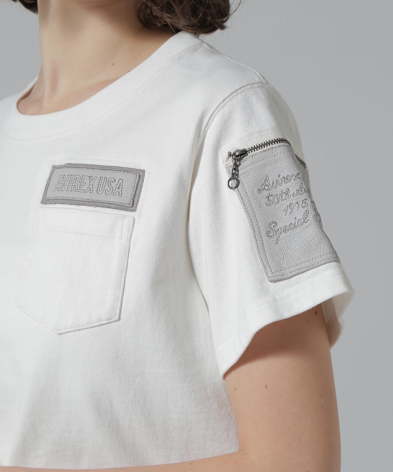 《50th Anniversary》LEATHER PATCHED FATIGUE T-SHIRT/レザーパッチ ファティーグTシャツ