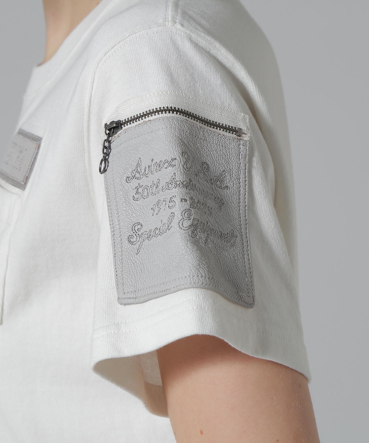 《50th Anniversary》LEATHER PATCHED FATIGUE T-SHIRT/レザーパッチ ファティーグTシャツ