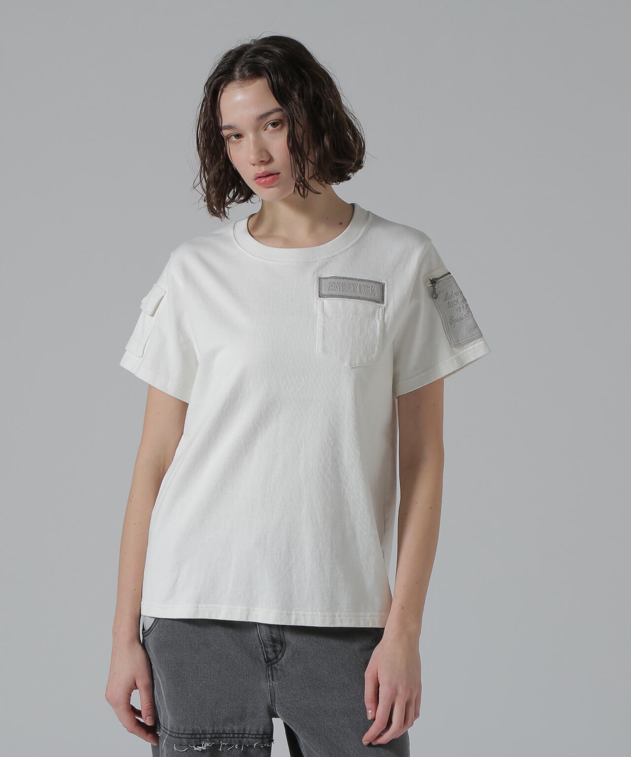 《50th Anniversary》LEATHER PATCHED FATIGUE T-SHIRT/レザーパッチ ファティーグTシャツ