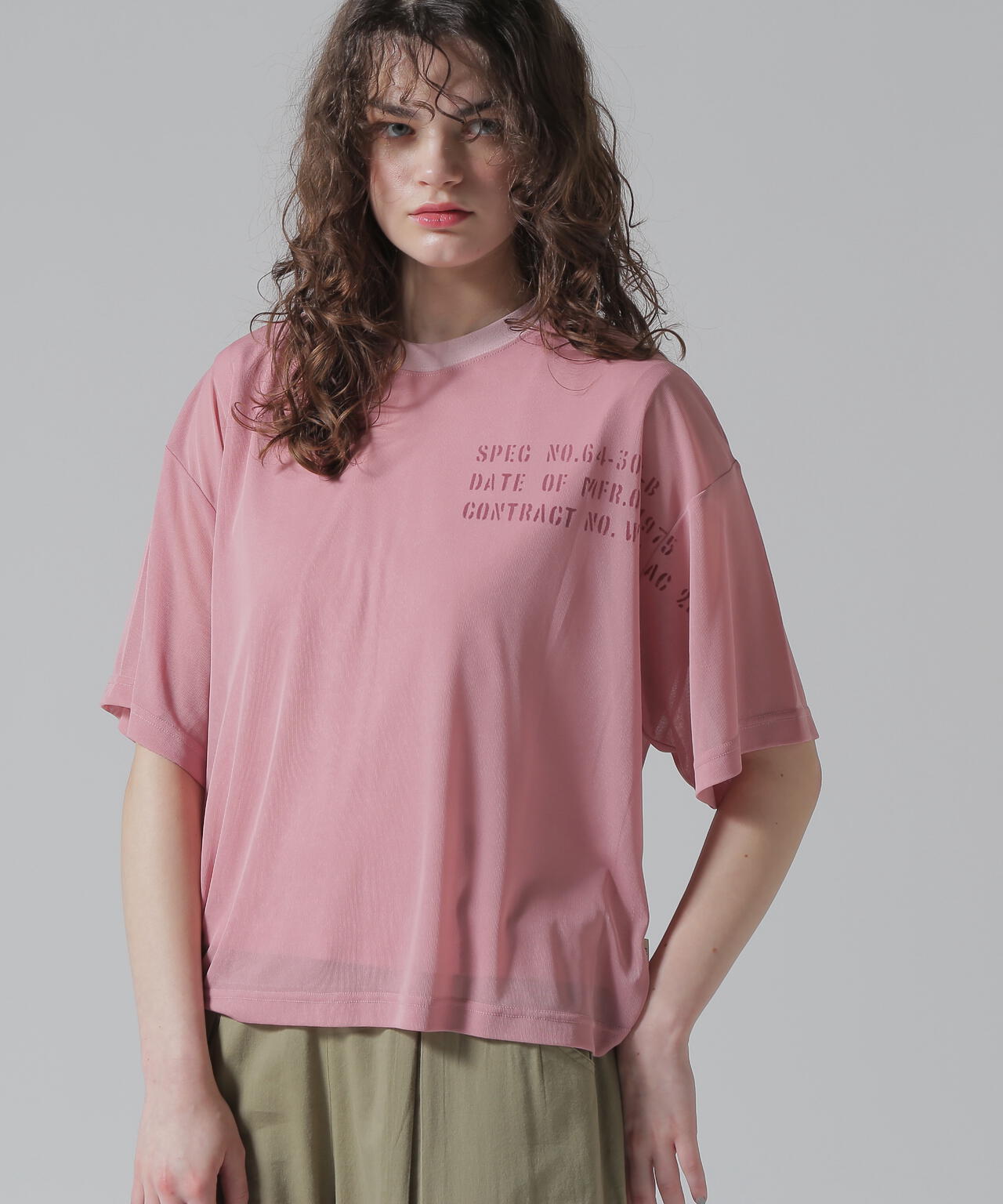 《WOMAN/直営店限定》SHEER LAYERED PRINT T-SHIRT/シアーレイヤード プリントTシャツ