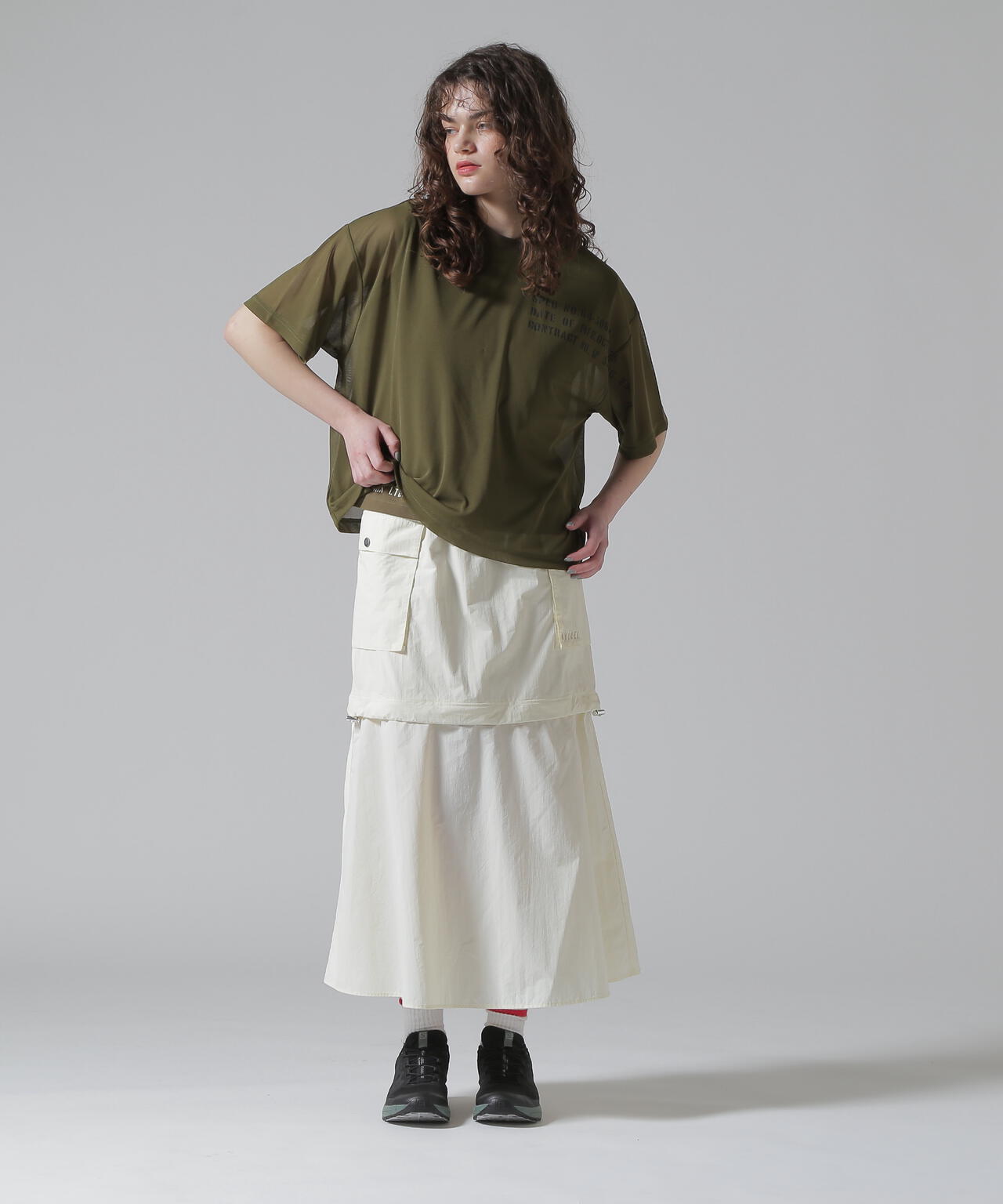 《WOMAN/直営店限定》SHEER LAYERED PRINT T-SHIRT/シアーレイヤード プリントTシャツ