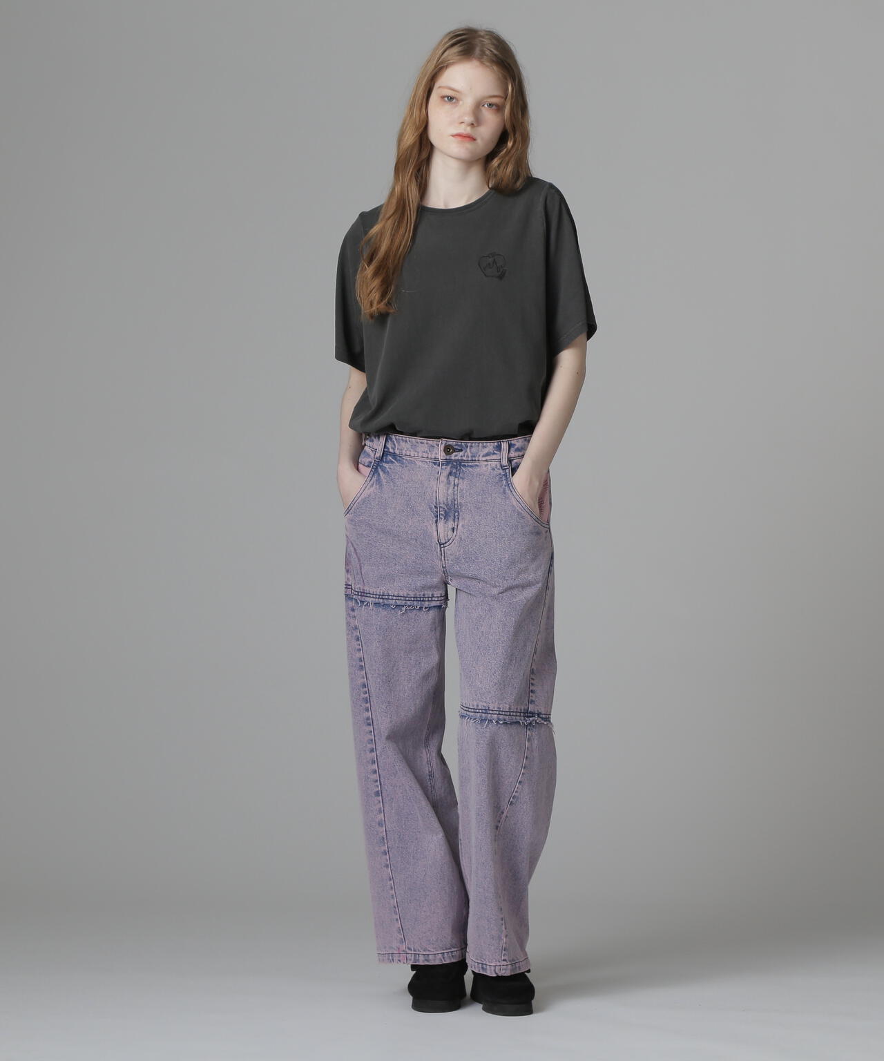 《直営店限定》LACE DETAILS EMBROIDERY T-SHIRT/レースディテール刺繍Tシャツ