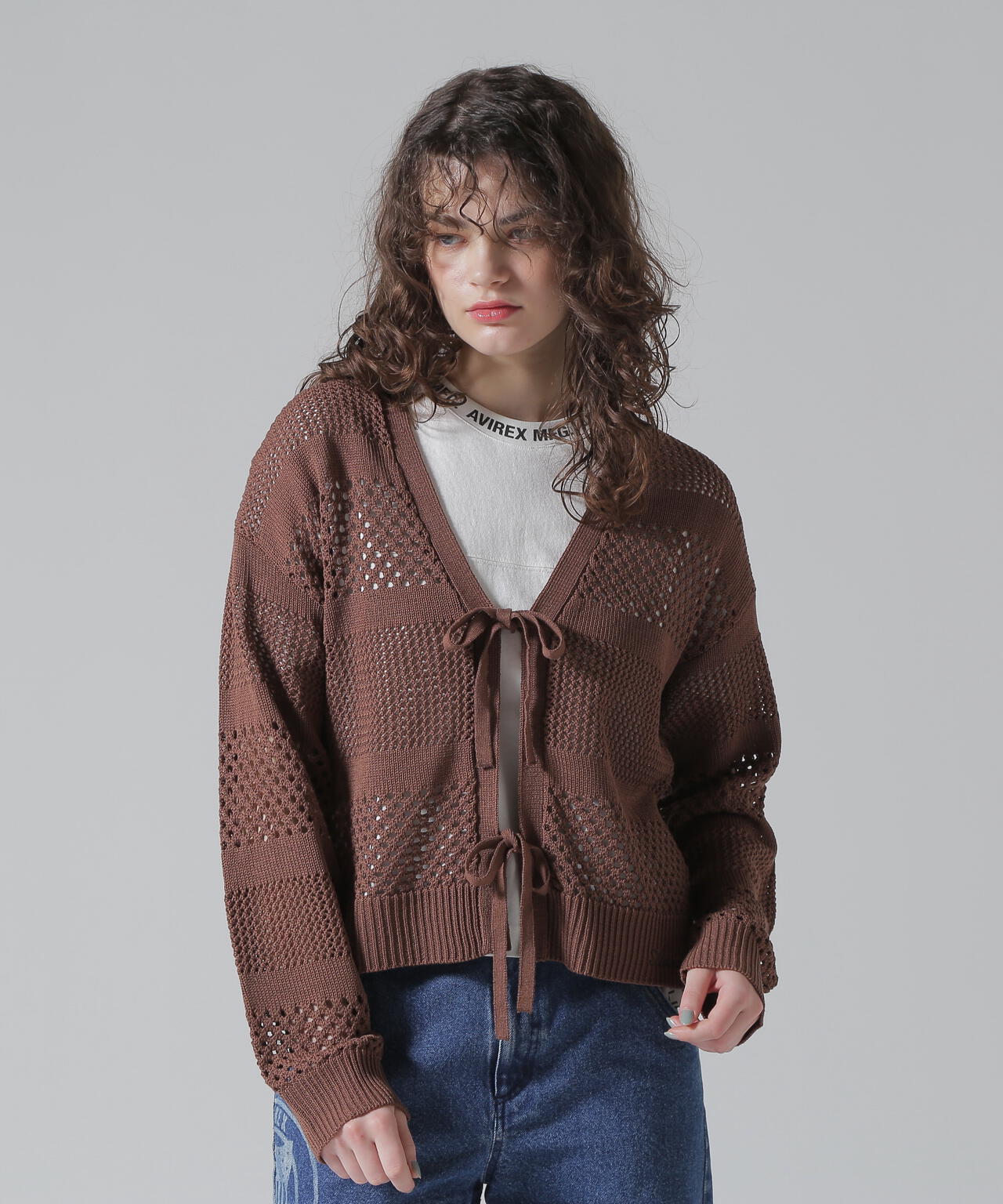 《直営店限定》MACRAME RIBBON KNIT CARDIGAN/マクラメリボンニットカーディガン