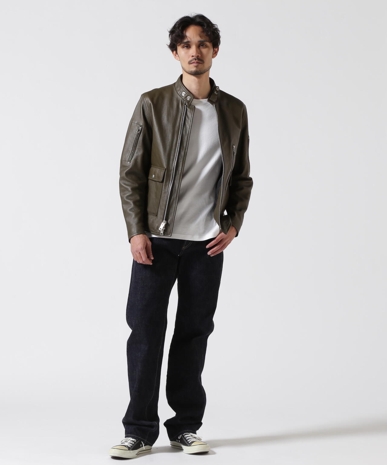 LEATHER MILITARY RIDERS JACKET/レザー ミリタリー ライダース