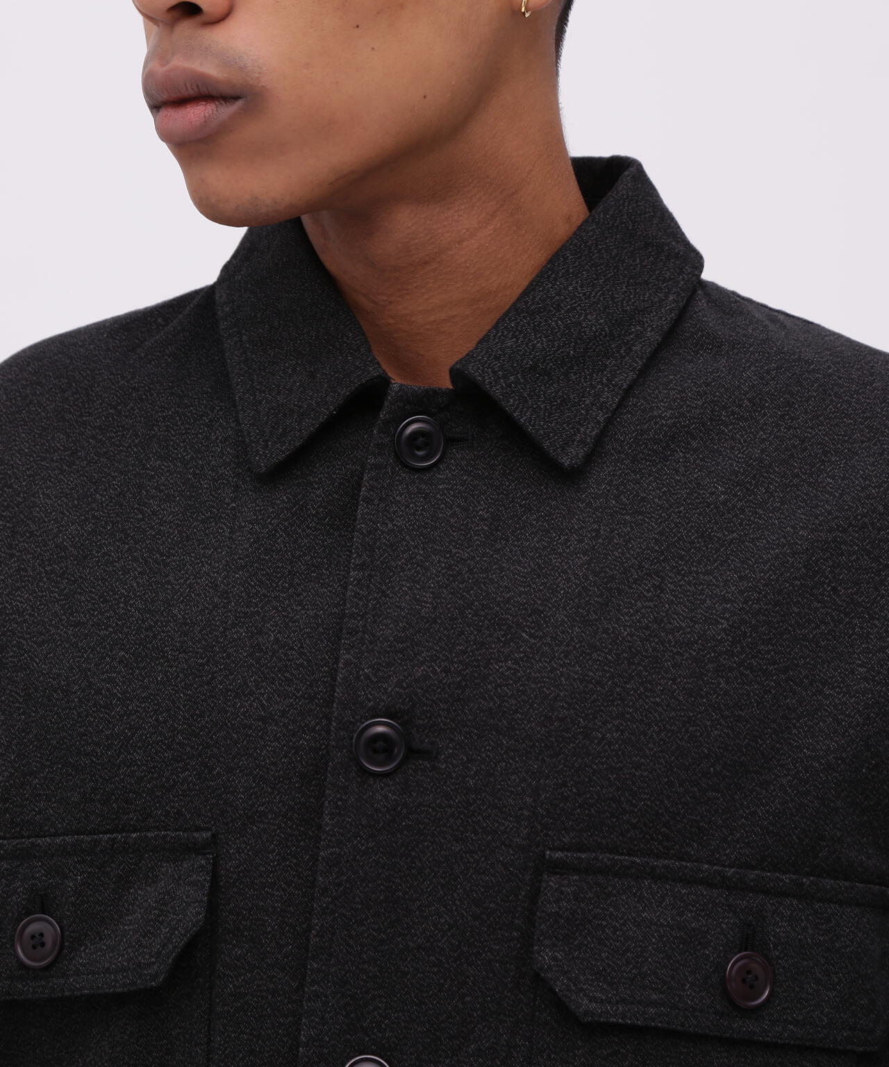 《TFQP by HANDROOM》BLACK CHAMBRAY JACKET "A-1[B]" / シャンブレージャケット