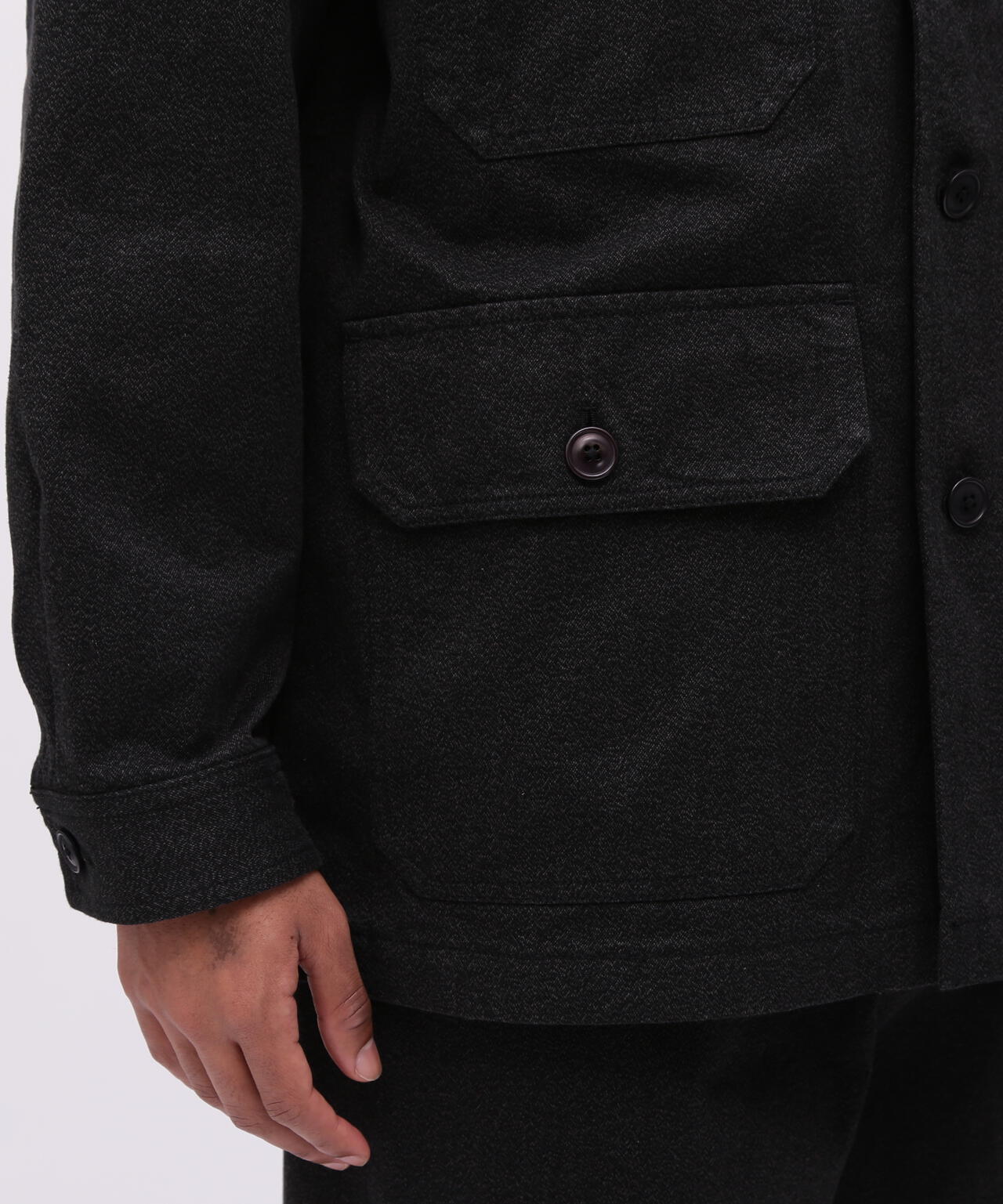 《TFQP by HANDROOM》BLACK CHAMBRAY JACKET "A-1[B]" / シャンブレージャケット