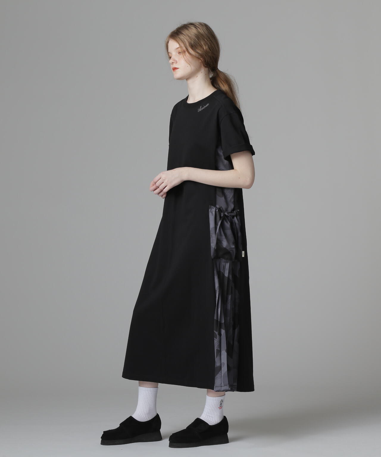 PLEATED CAMO MIX GATHER POCKET ONE PIECE/プリーツカモミックスギャザーポケットワンピース