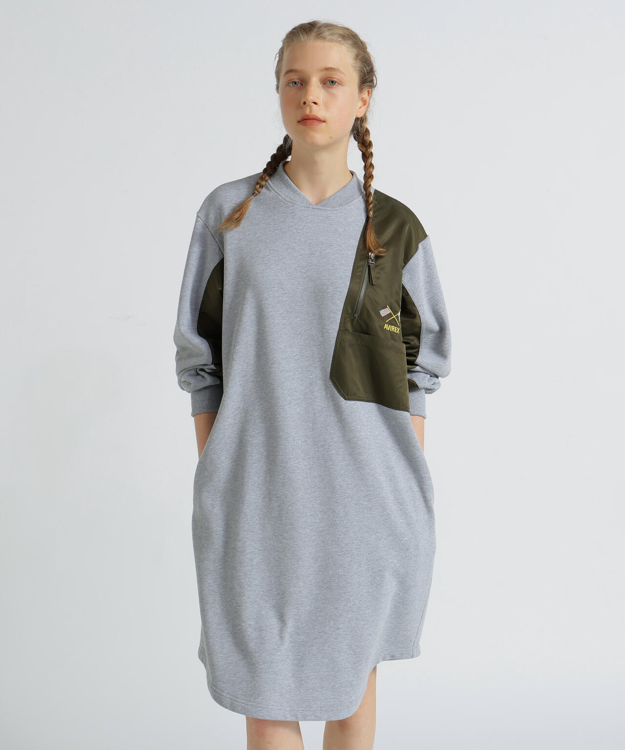 《SOUVENIR COLLECTION》WOMAN/NYLON COMBI MILITARY ONEPIECE