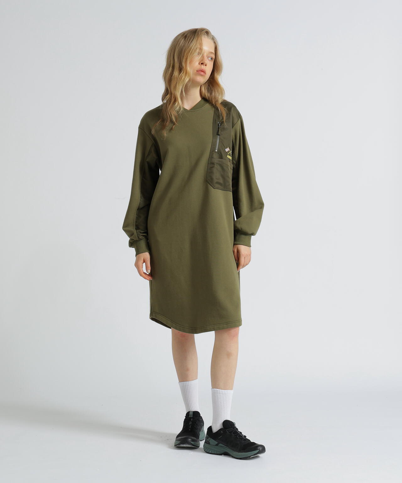 《SOUVENIR COLLECTION》WOMAN/NYLON COMBI MILITARY ONEPIECE