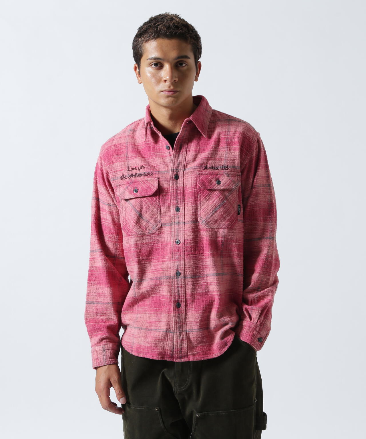 BLEACH WASHED NEP CHECK SHIRT ”YELLOW STONE”