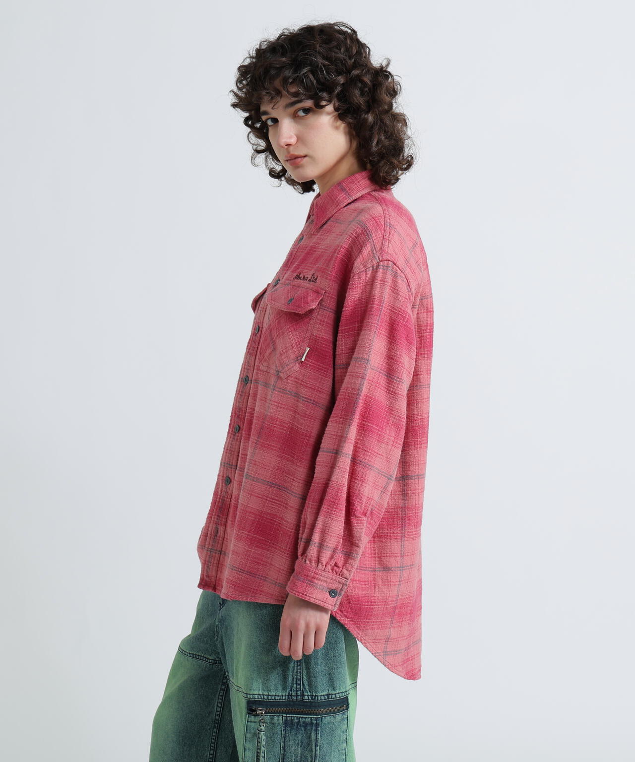 《WOMAN》EMBROIDERY CHECK SHIRT/刺繍チェックシャツ